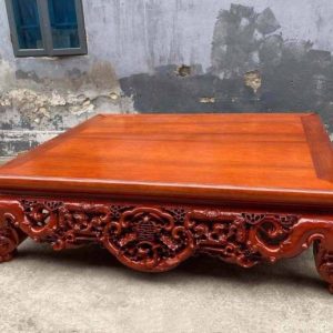 Sập Chân Quỳ Đục Ngũ Phúc Kim Tiền